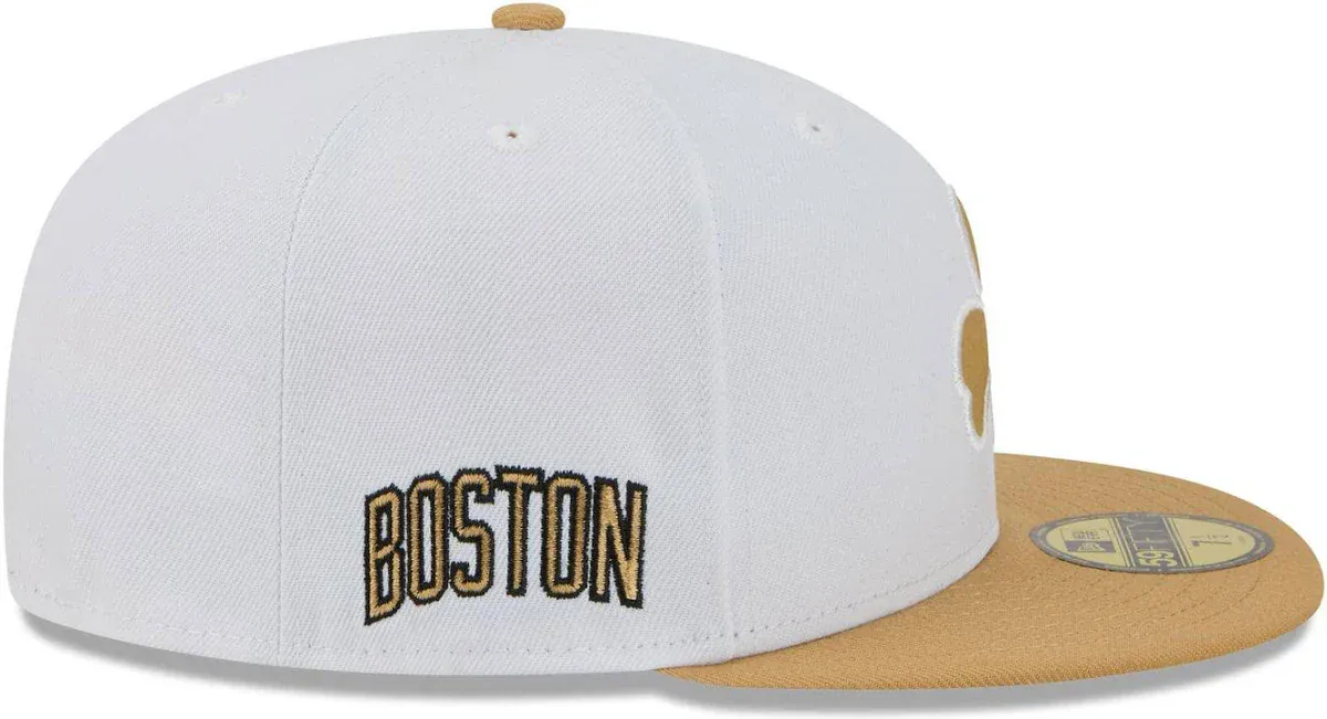 Boston Celtics New Era 2025/26 White/ Gold City Edition 59FIFTY Fitted Hat - Men's - Image 4