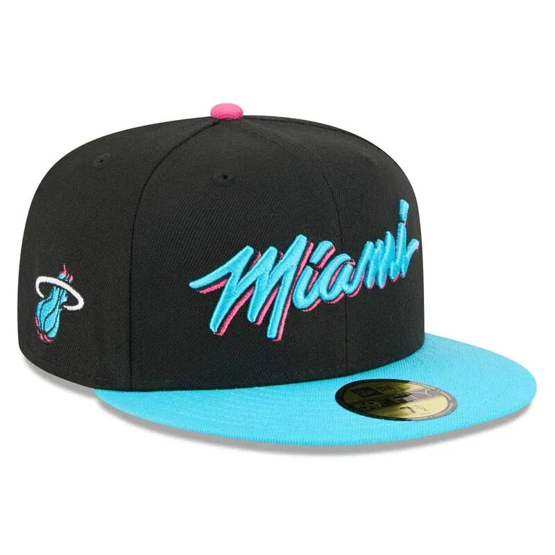 New Era Miami Heat Black 2025/26 City Edition 59FIFTY Fitted Hat - Men's