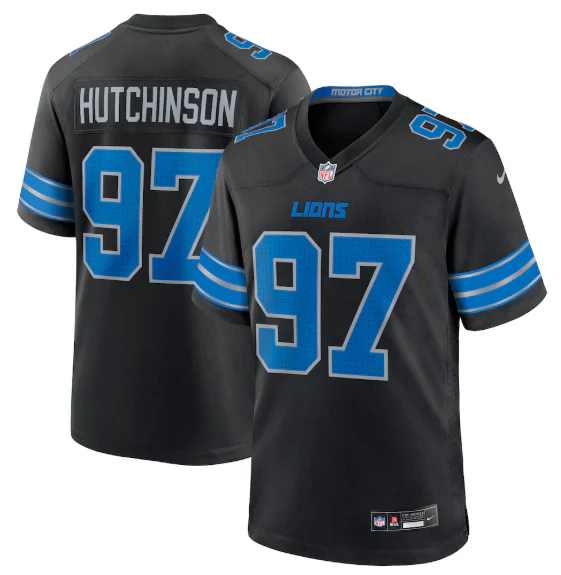 Adult Aidan Hutchinson Detroit Lions Nike Black Alternate Game Jersey - Men's
