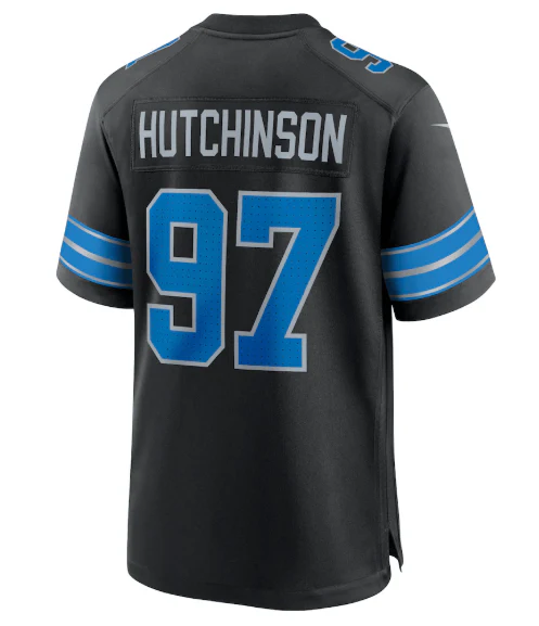 Adult Aidan Hutchinson Detroit Lions Nike Black Alternate Game Jersey - Men's - Image 2