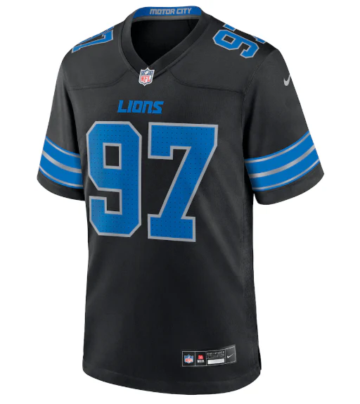 Adult Aidan Hutchinson Detroit Lions Nike Black Alternate Game Jersey - Men's - Image 3