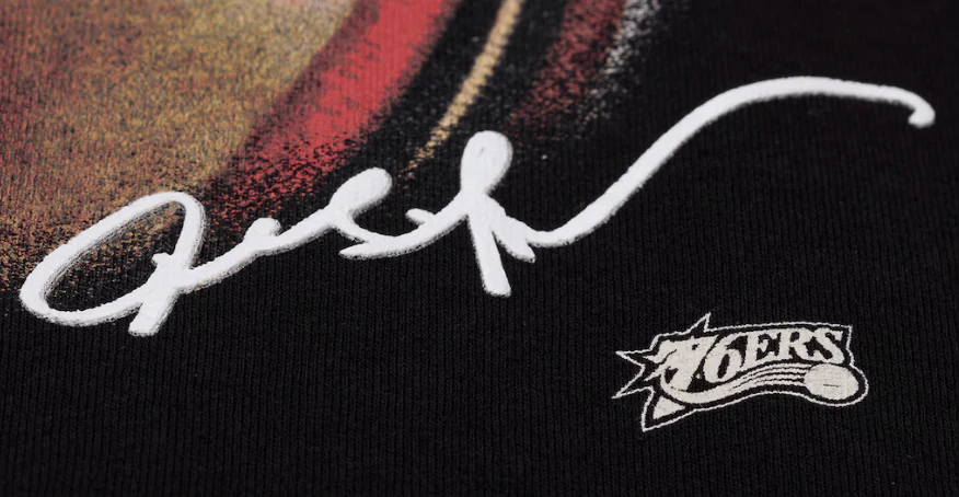 Adult Allen Iverson Philadelphia 76ers Mitchell & Ness Black Real NBA Big Face T-Shirt - Men's - Image 4