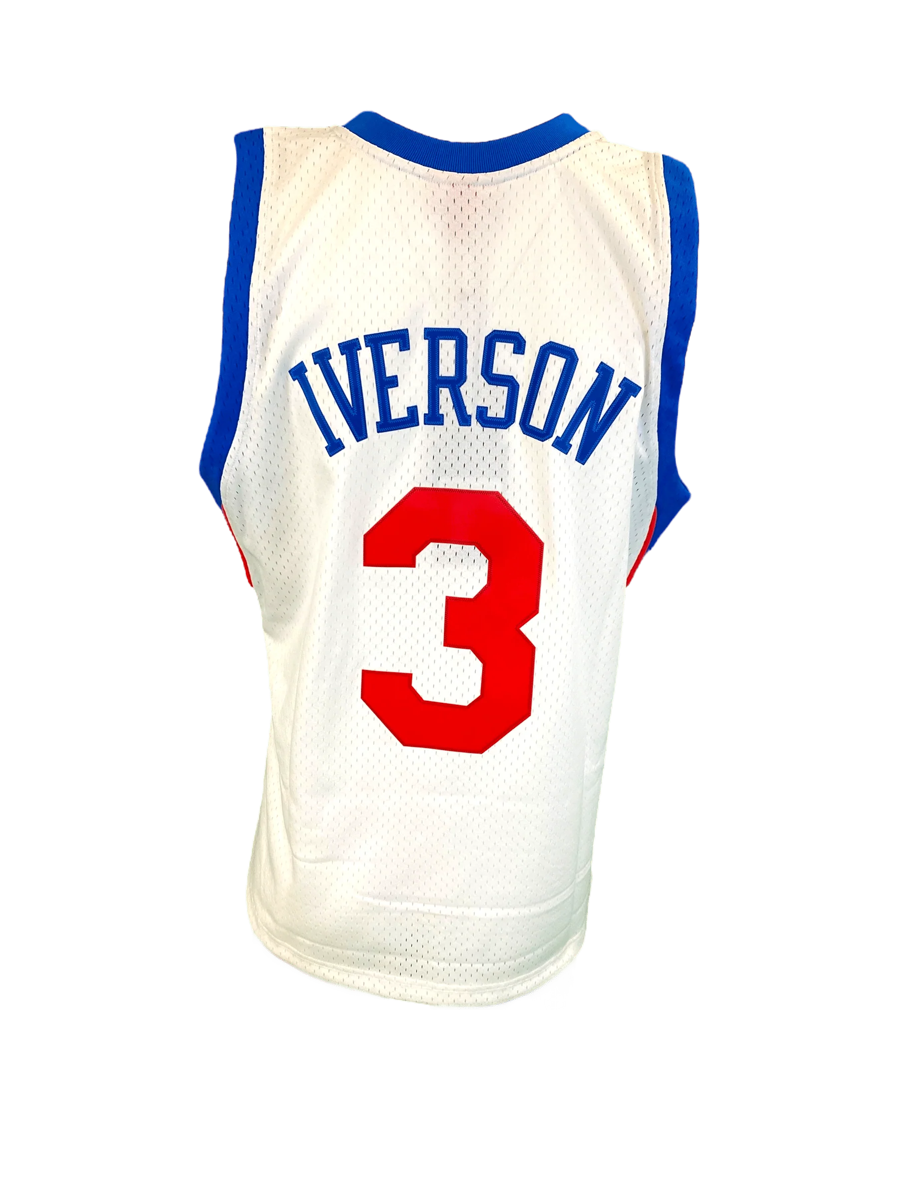 Adult Allen Iverson Philadelphia 76ers Mitchell & Ness White 2009 Throwback Swingman Jersey - Men's - Image 3