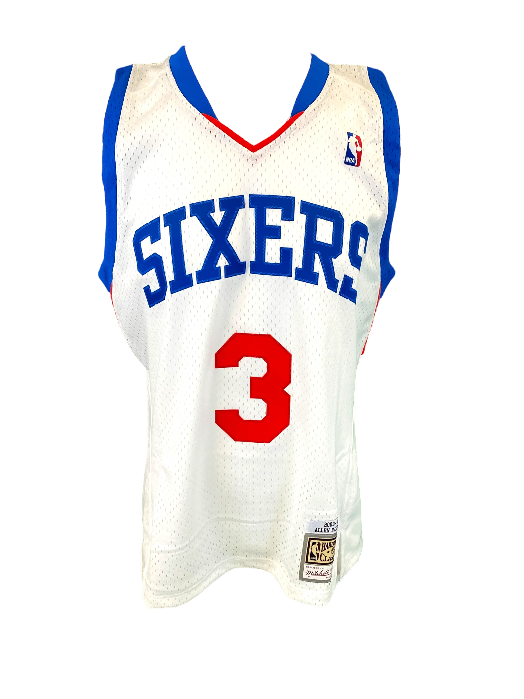 Adult Allen Iverson Philadelphia 76ers Mitchell & Ness White 2009 Throwback Swingman Jersey - Men's - Image 4