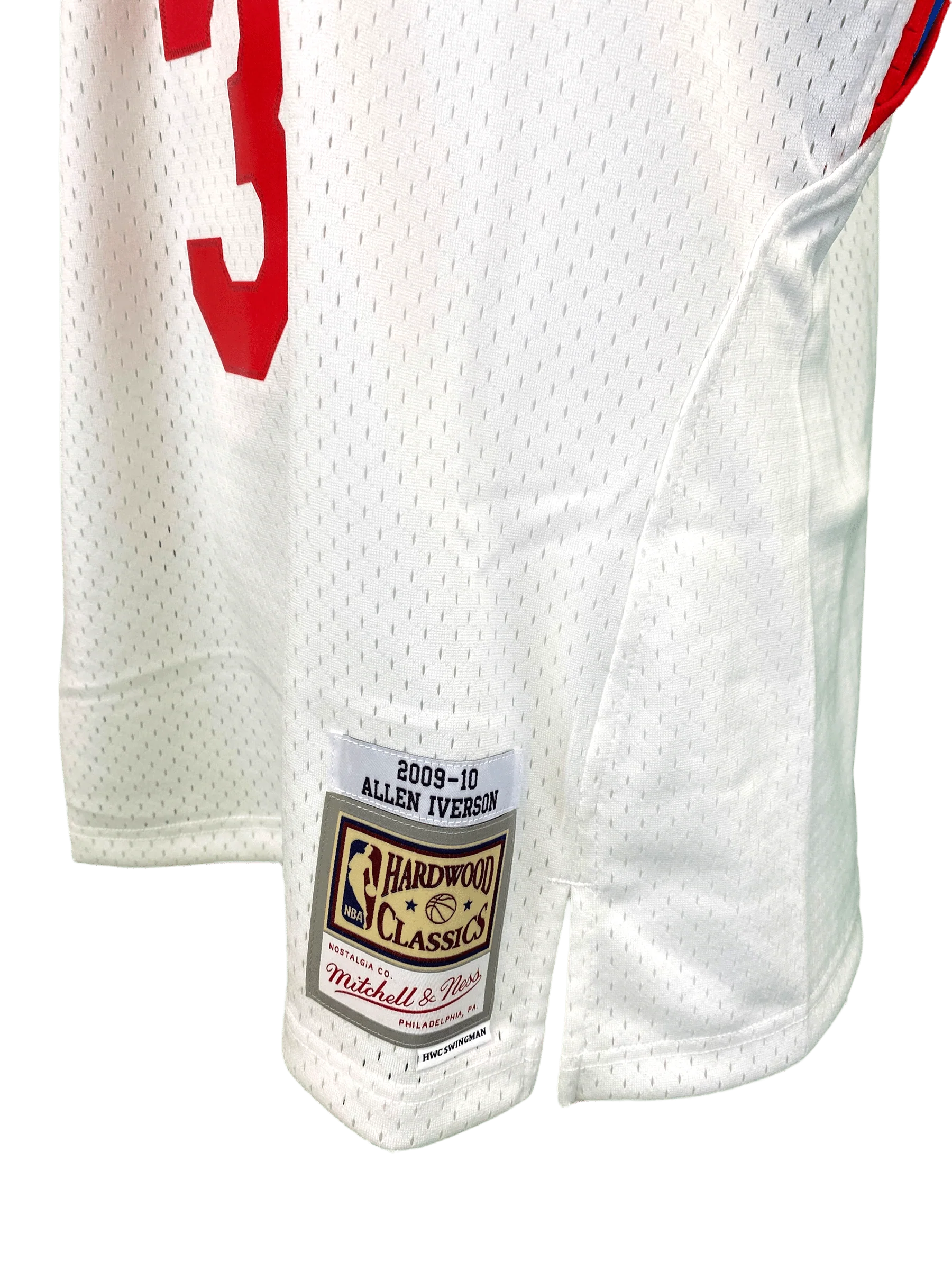 Adult Allen Iverson Philadelphia 76ers Mitchell & Ness White 2009 Throwback Swingman Jersey - Men's - Image 5