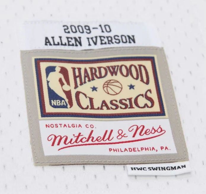 Adult Allen Iverson Philadelphia 76ers Mitchell & Ness White 2009 Throwback Swingman Jersey - Men's - Image 8
