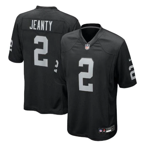 Adult Ashton Jeanty Las Vegas Raiders Nike Black Game Jersey - Men's