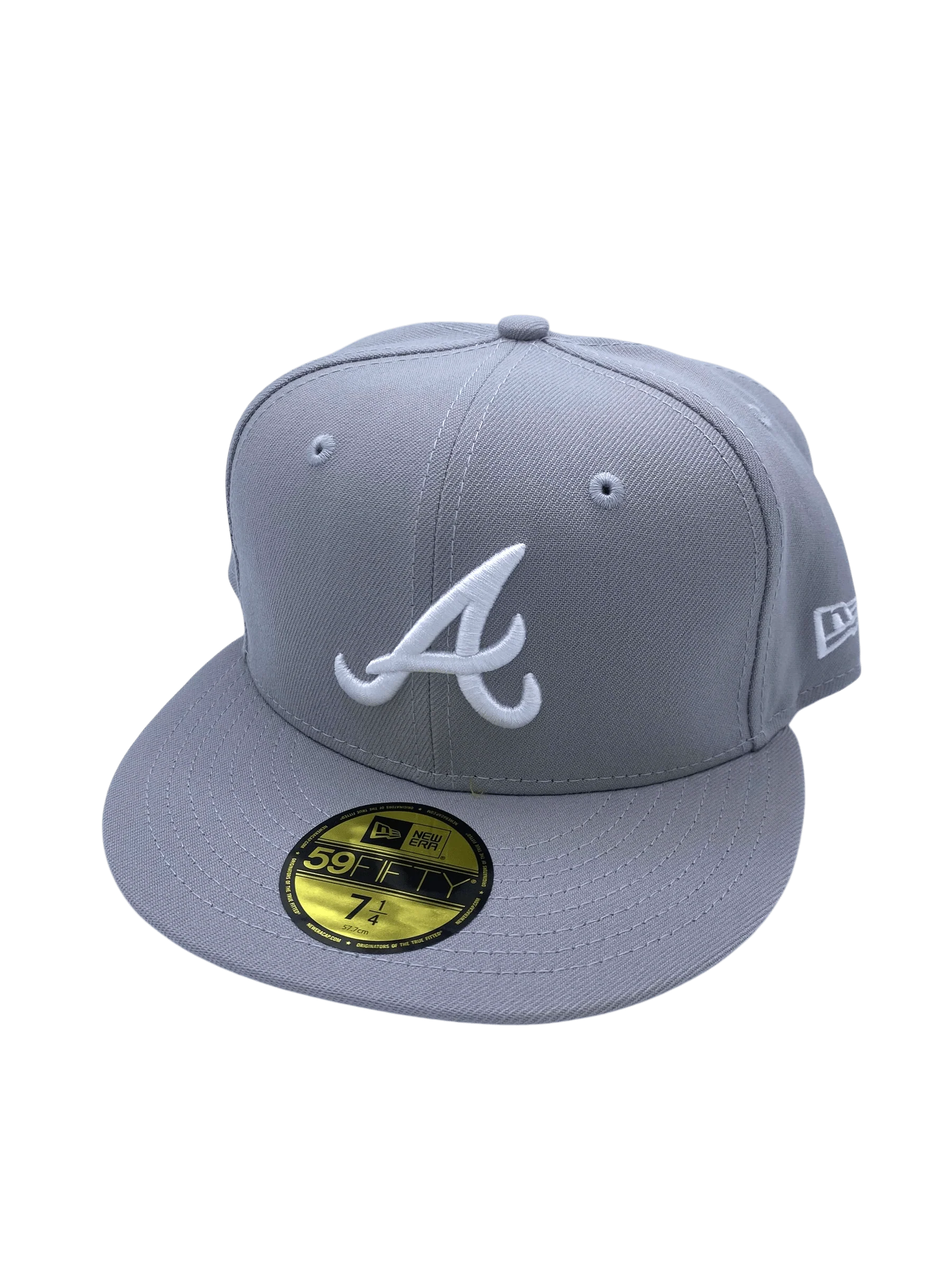 Adult Atlanta Braves New Era Gray/White Basic 59FIFTY Fitted Hat - Men's