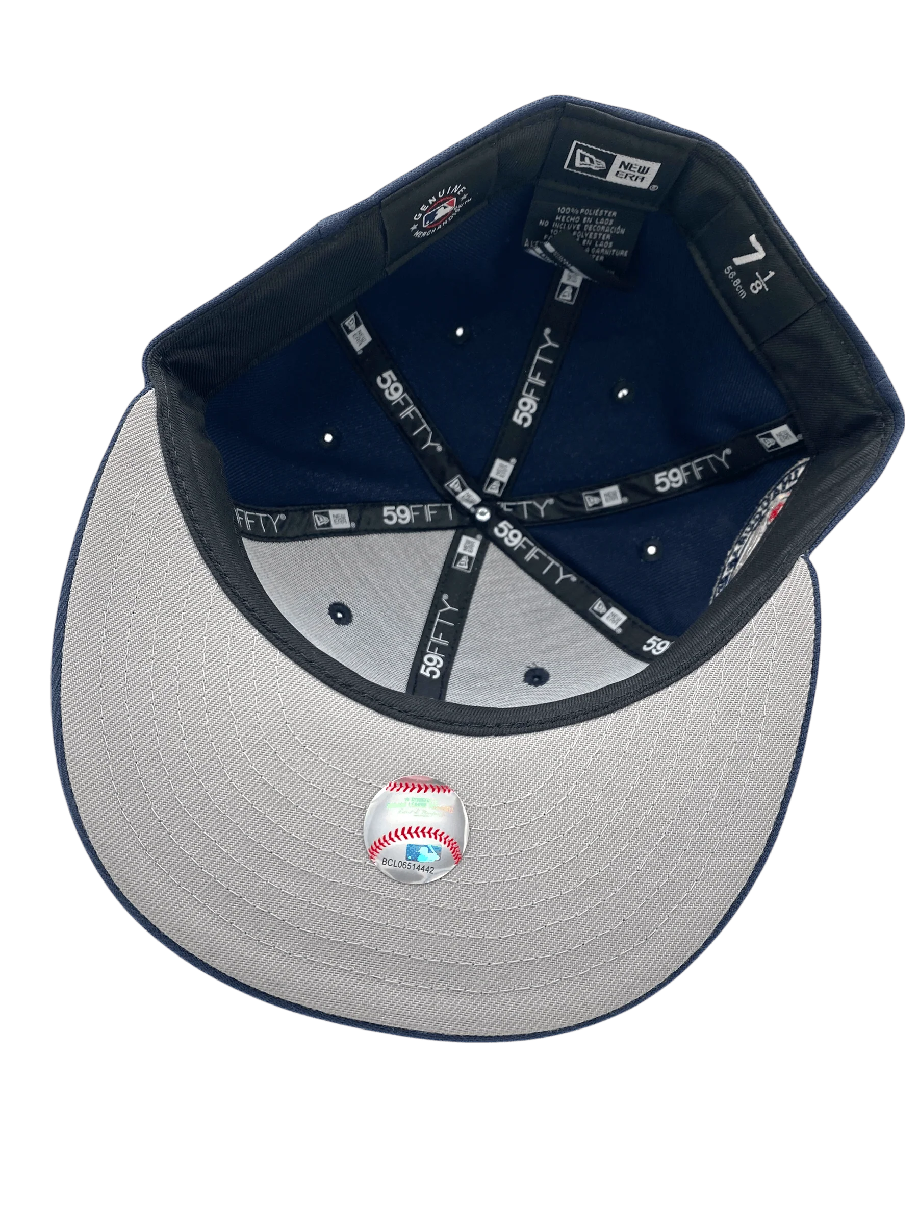 Adult Atlanta Braves New Era Metallic Navy Custom Side Patch 59FIFTY Fitted Hat - Men's - Image 3
