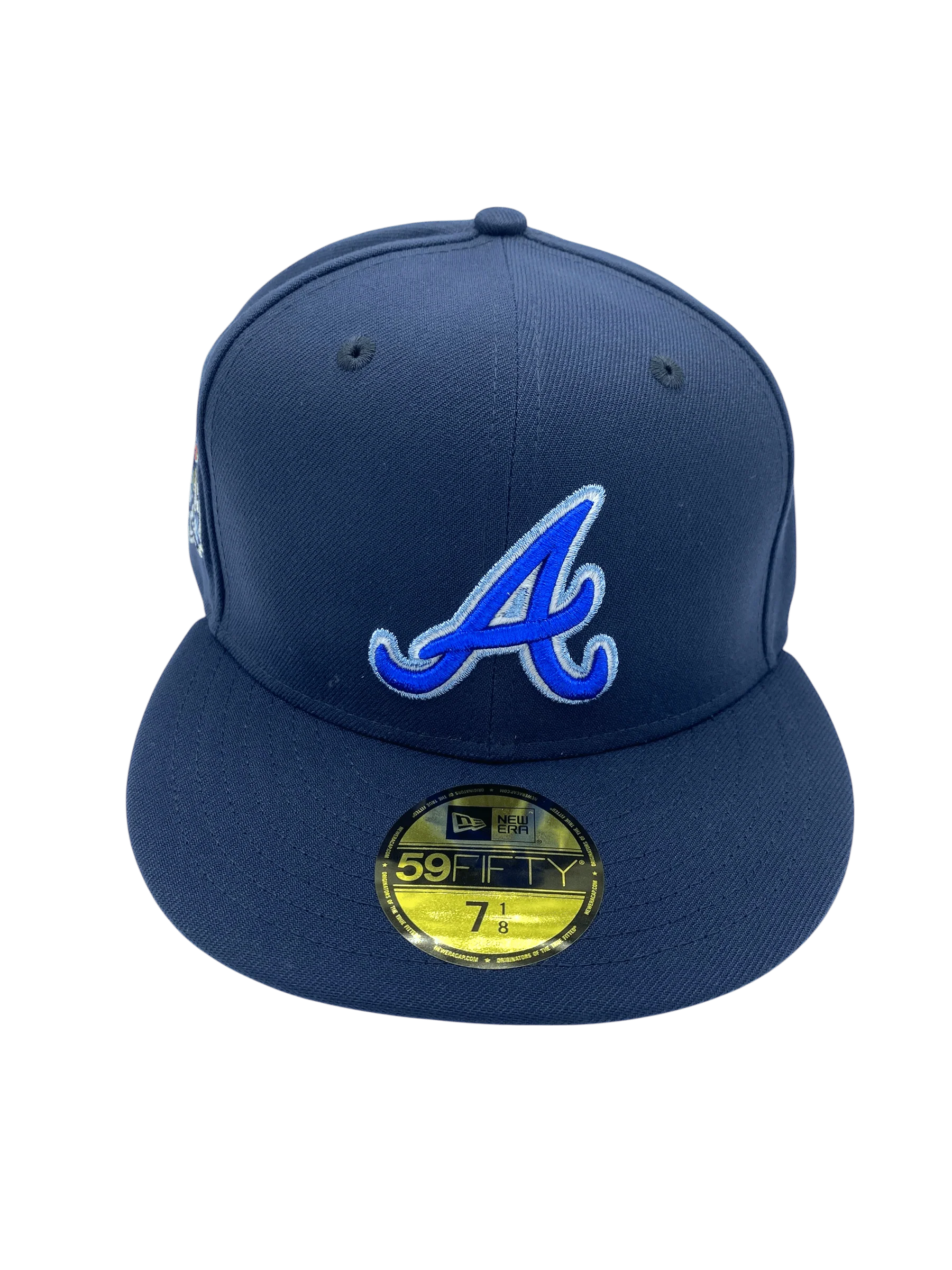 Adult Atlanta Braves New Era Metallic Navy Custom Side Patch 59FIFTY Fitted Hat - Men's - Image 4