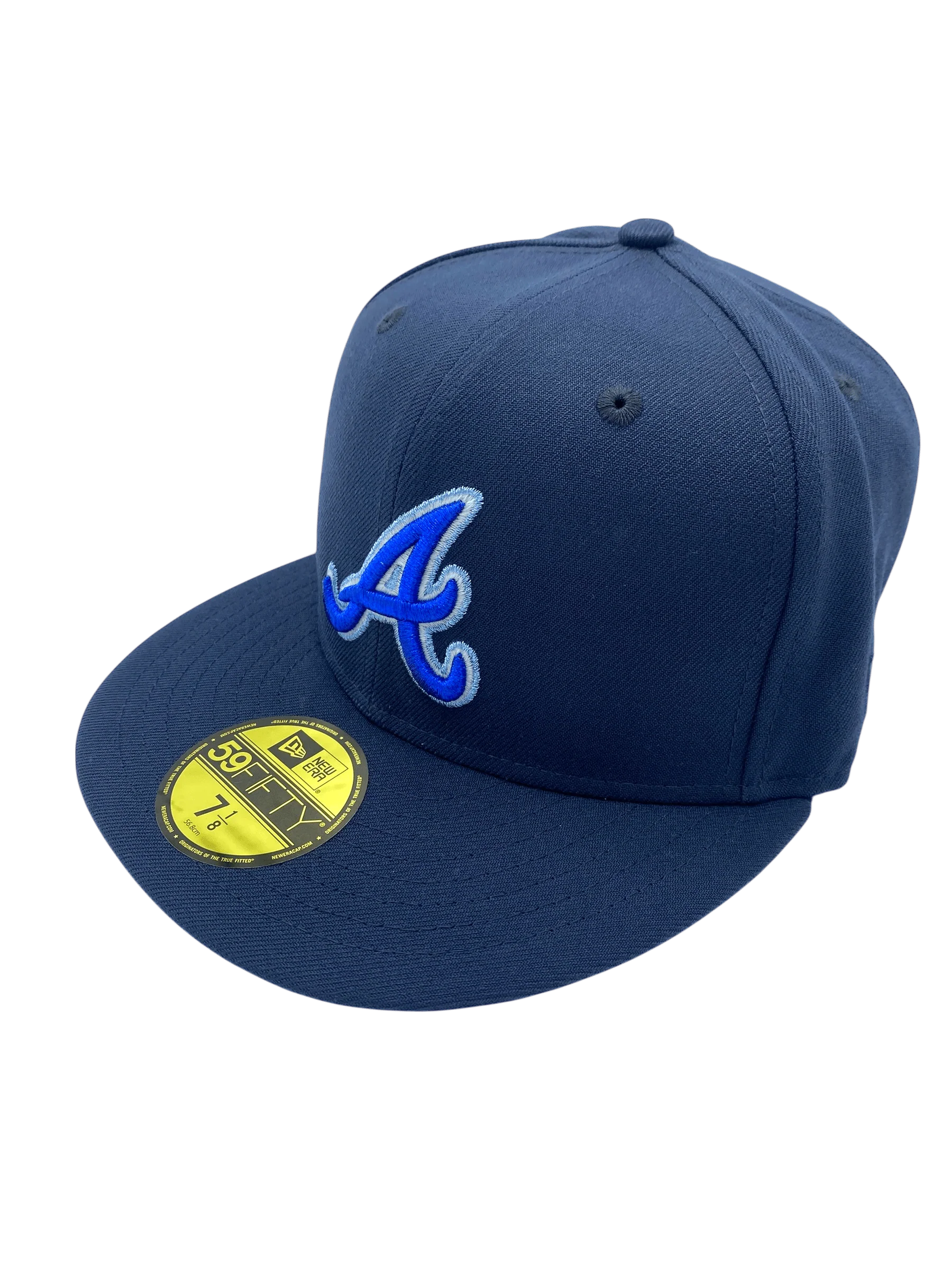 Adult Atlanta Braves New Era Metallic Navy Custom Side Patch 59FIFTY Fitted Hat - Men's - Image 5