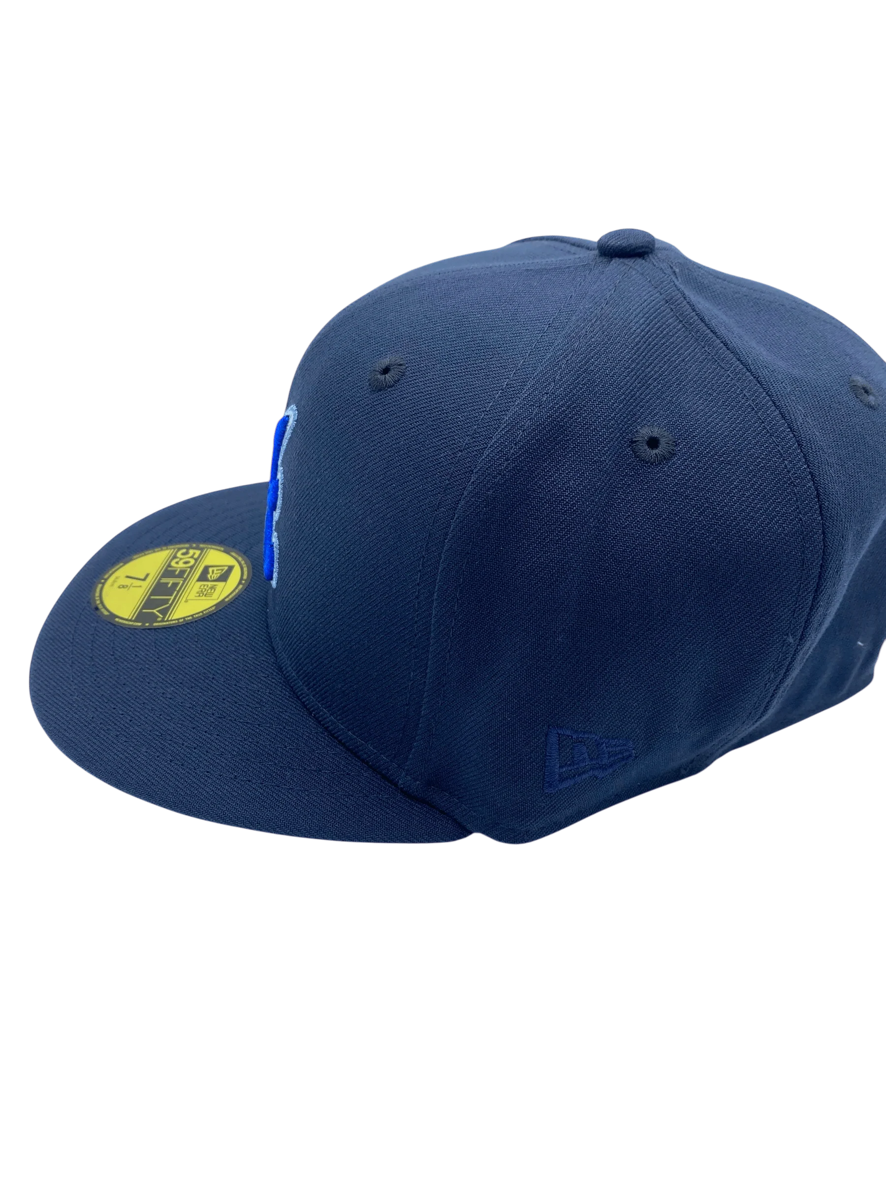 Adult Atlanta Braves New Era Metallic Navy Custom Side Patch 59FIFTY Fitted Hat - Men's - Image 6