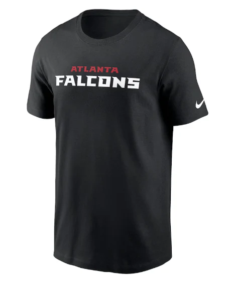 Adult Atlanta Falcons Nike Black Essential Wordmark T-Shirt - Men's - Image 2