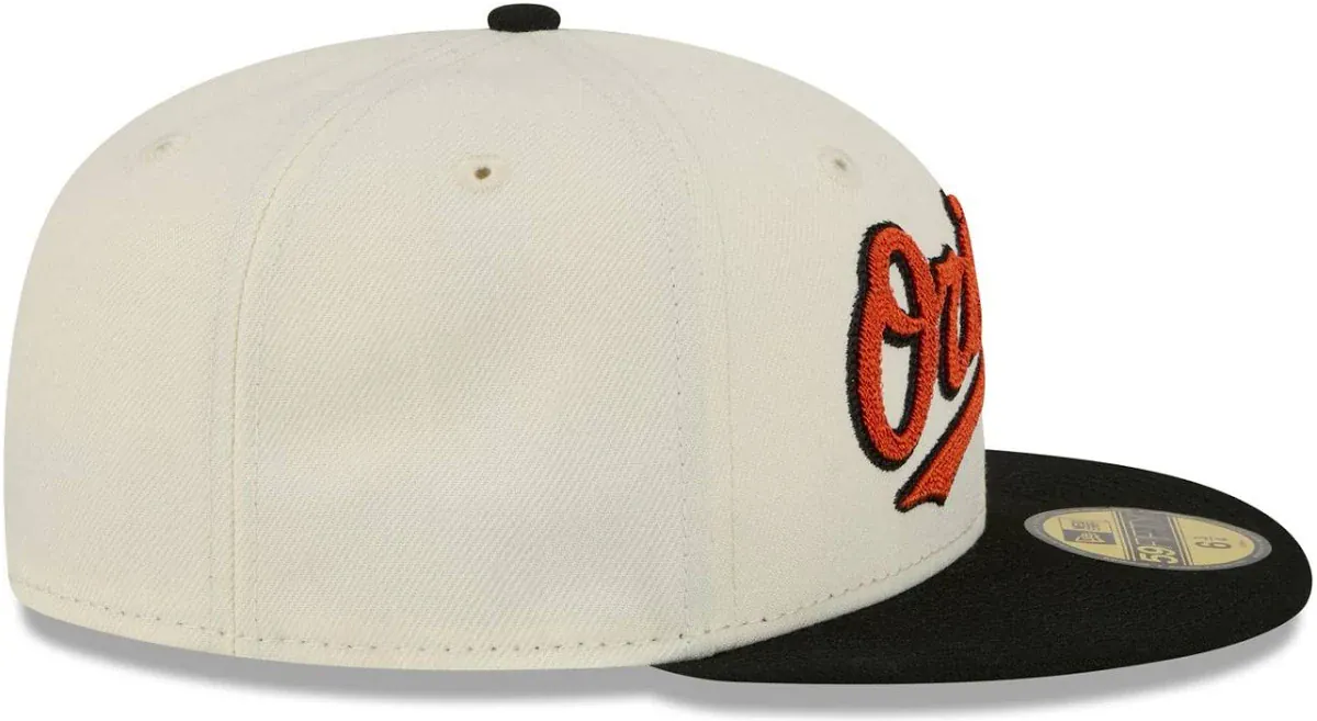 Adult Baltimore Orioles New Era Chrome 2 Tone Chain Stitch Logo 59FIFTY Fitted Hat - Men's - Image 3