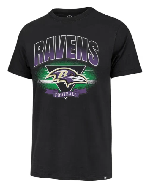 Adult Baltimore Ravens '47 Brand Black Arena Fade Franklin T Shirt - Men's