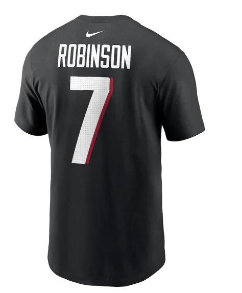 Adult Bijan Robinson Atlanta Falcons Nike Black Name & Number Player T-Shirt - Men's - Image 2