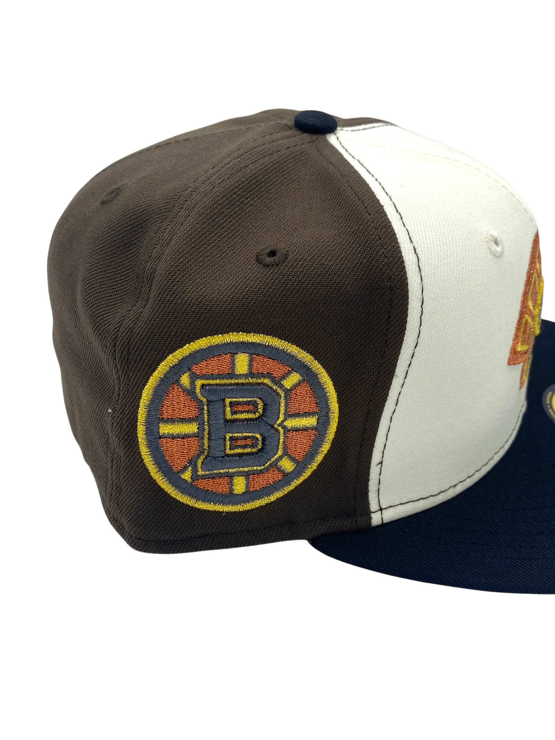 Adult Boston Bruins New Era Chrome/Black 3 Tone Custom Side Patch 59FIFTY Fitted Hat - Men's - Image 2