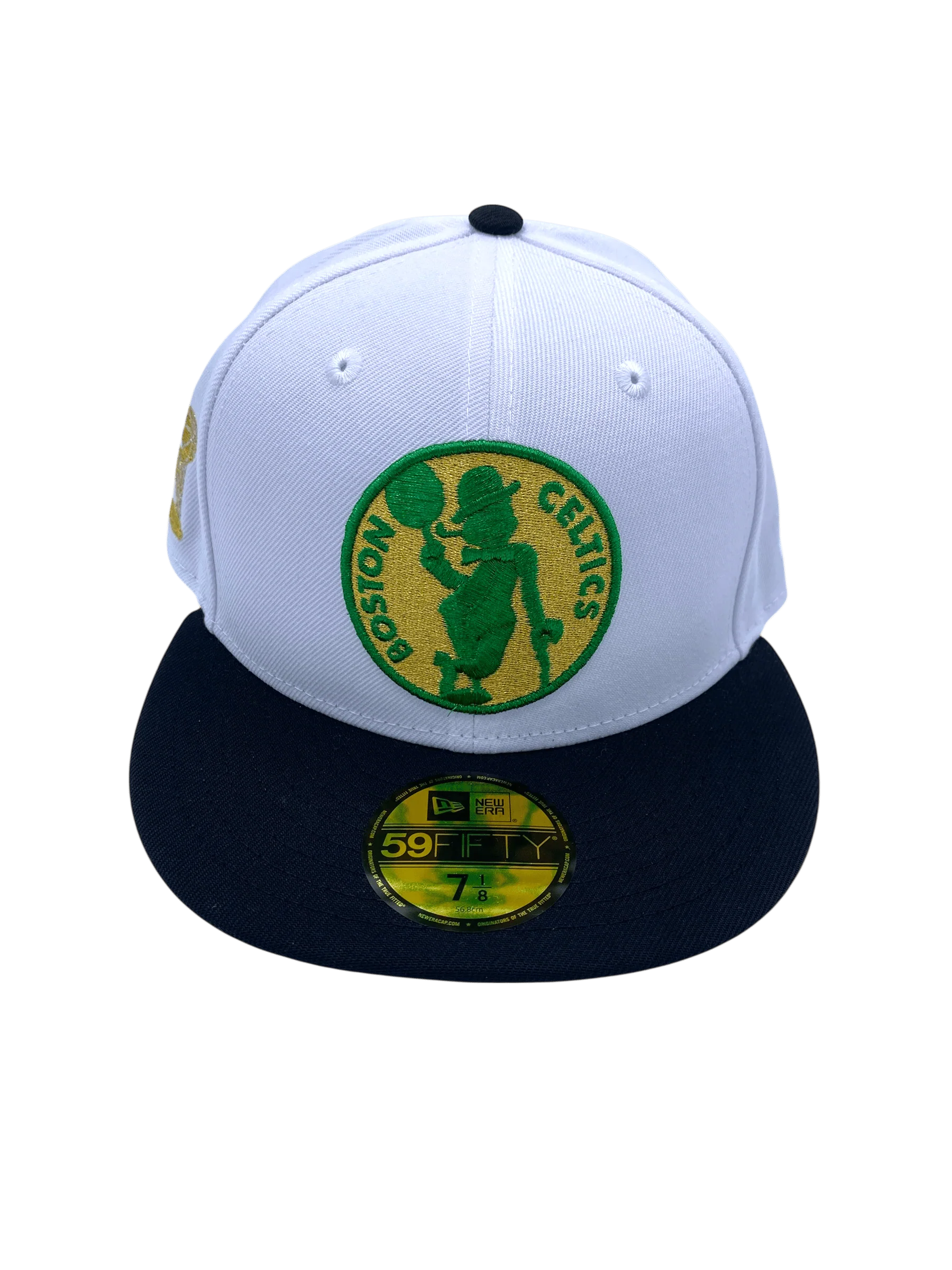 Adult Boston Celtics New Era White The Finals Custom Side Patch 59FIFTY Fitted Hat - Men's - Image 4