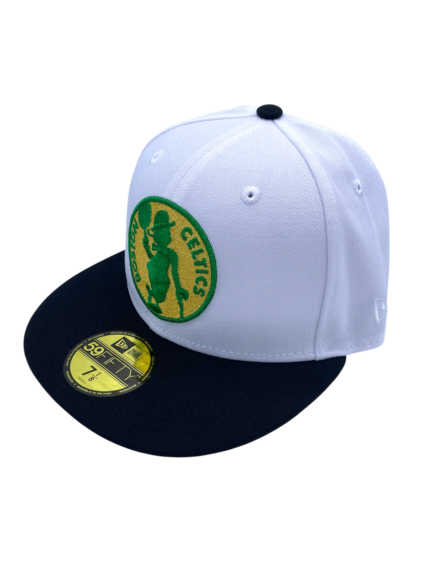 Adult Boston Celtics New Era White The Finals Custom Side Patch 59FIFTY Fitted Hat - Men's - Image 5