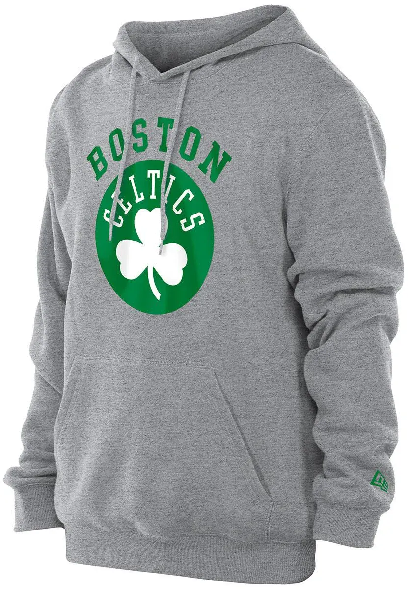 Adult Boston Celtics New Era Gray Big Logo Hooded Sweatshirt - Men's
