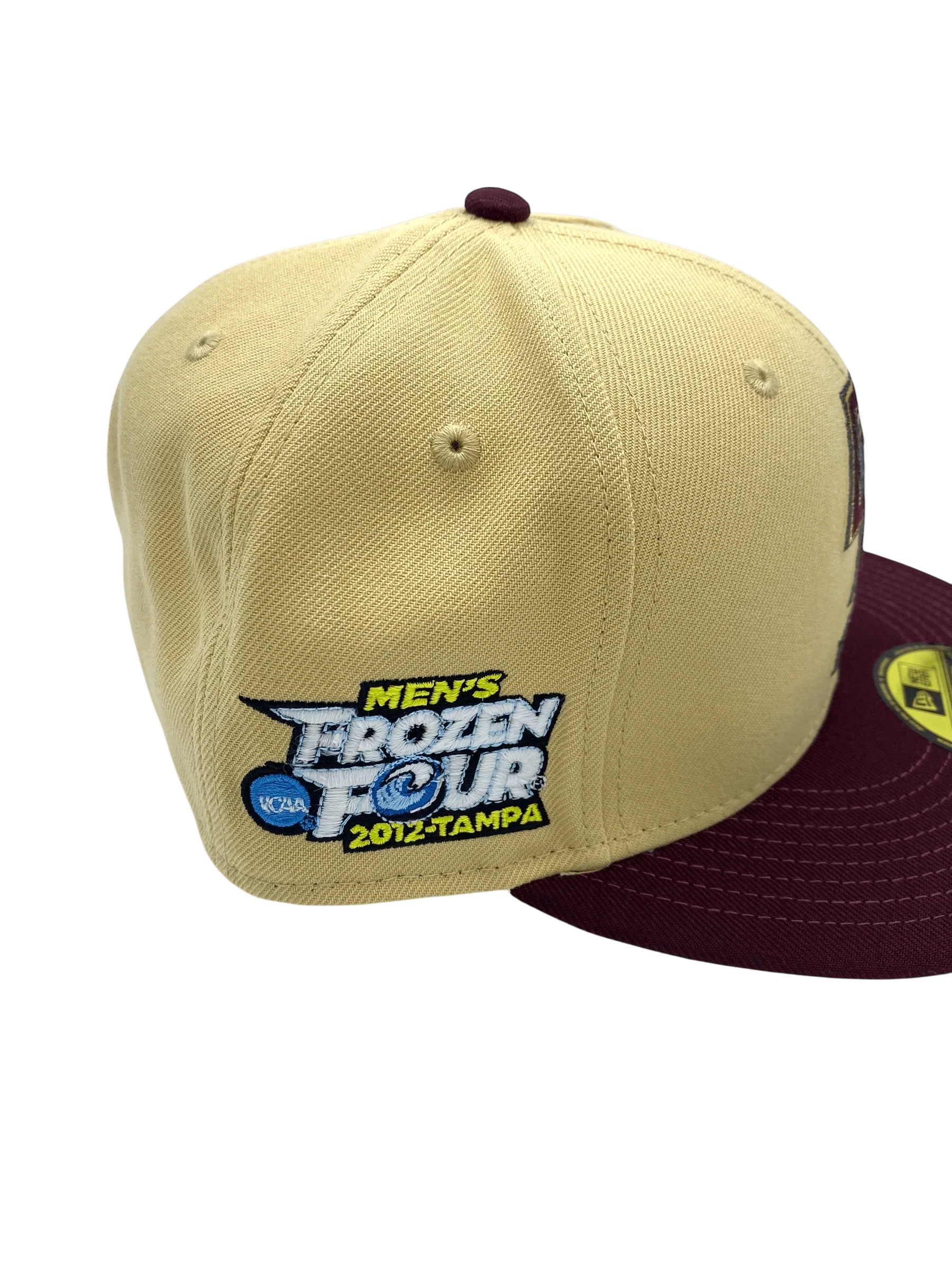 Adult Boston College Eagles New Era Gold/Maroon Custom Johnny Hockey Side Patch 59FIFTY Fitted Hat - Men's - Image 2