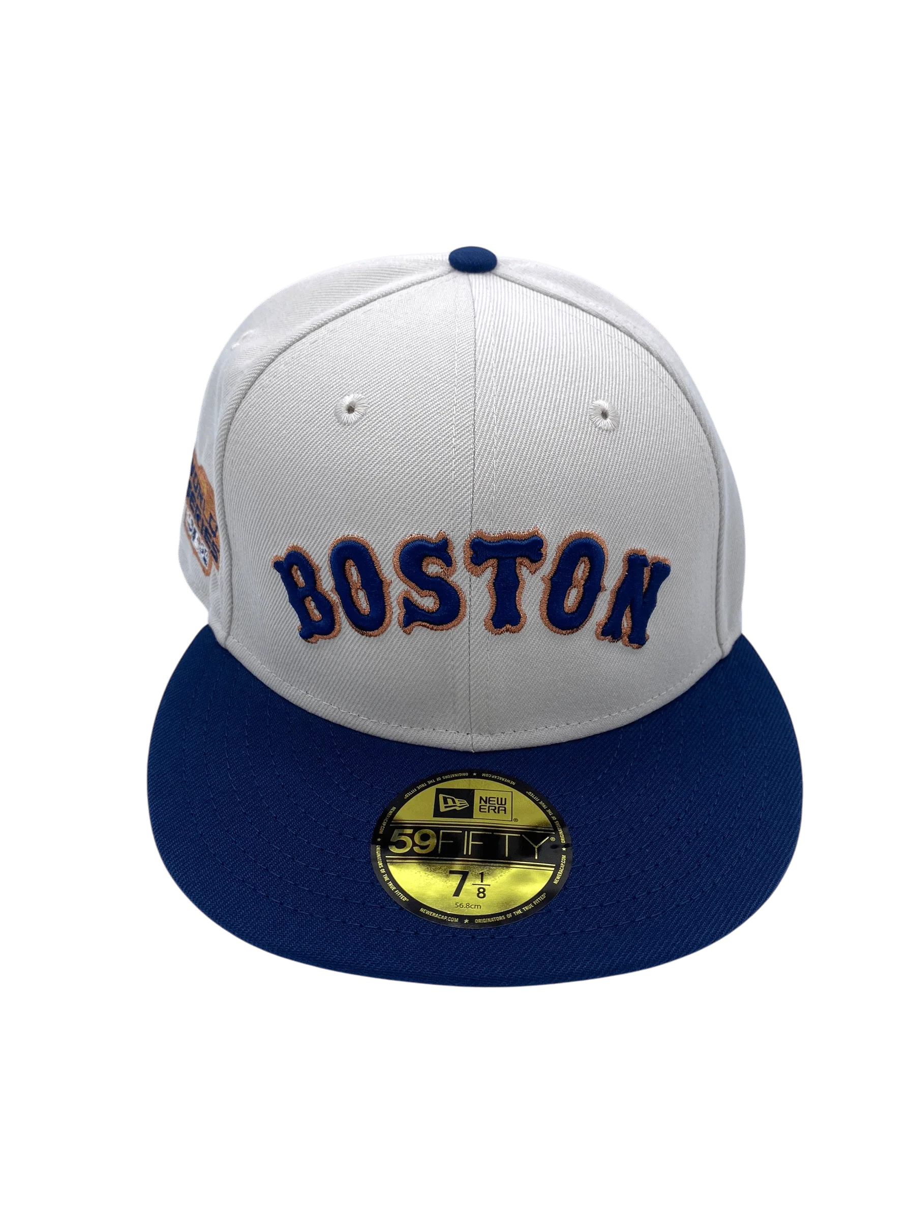 Adult Boston Red Sox New Era Stone Reverse the Curse Custom Side Patch 59FIFTY Fitted Hat - Men's - Image 4