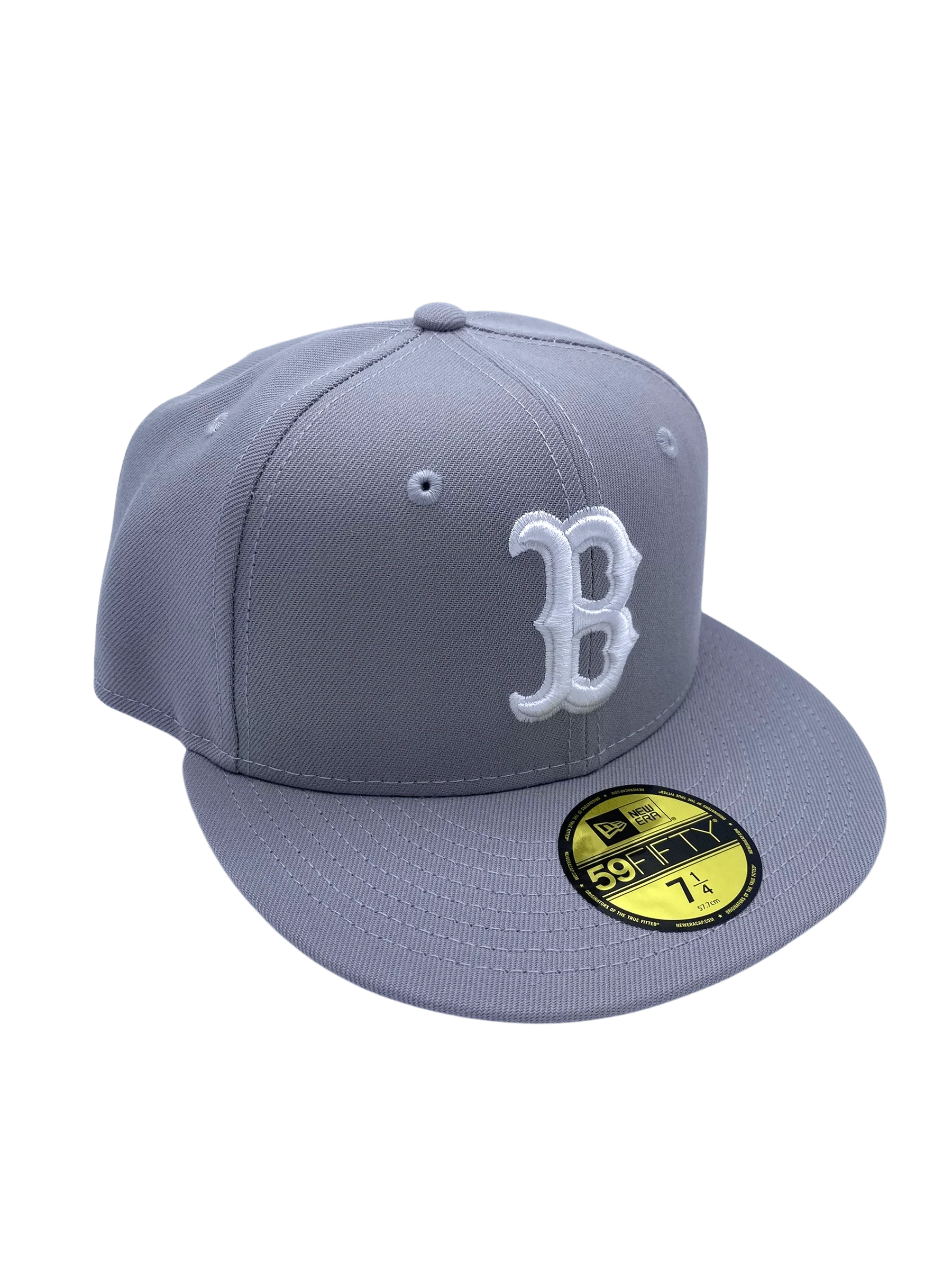 Adult Boston Red Sox New Era Gray/White Basic 59FIFTY Fitted Hat - Men's - Image 4