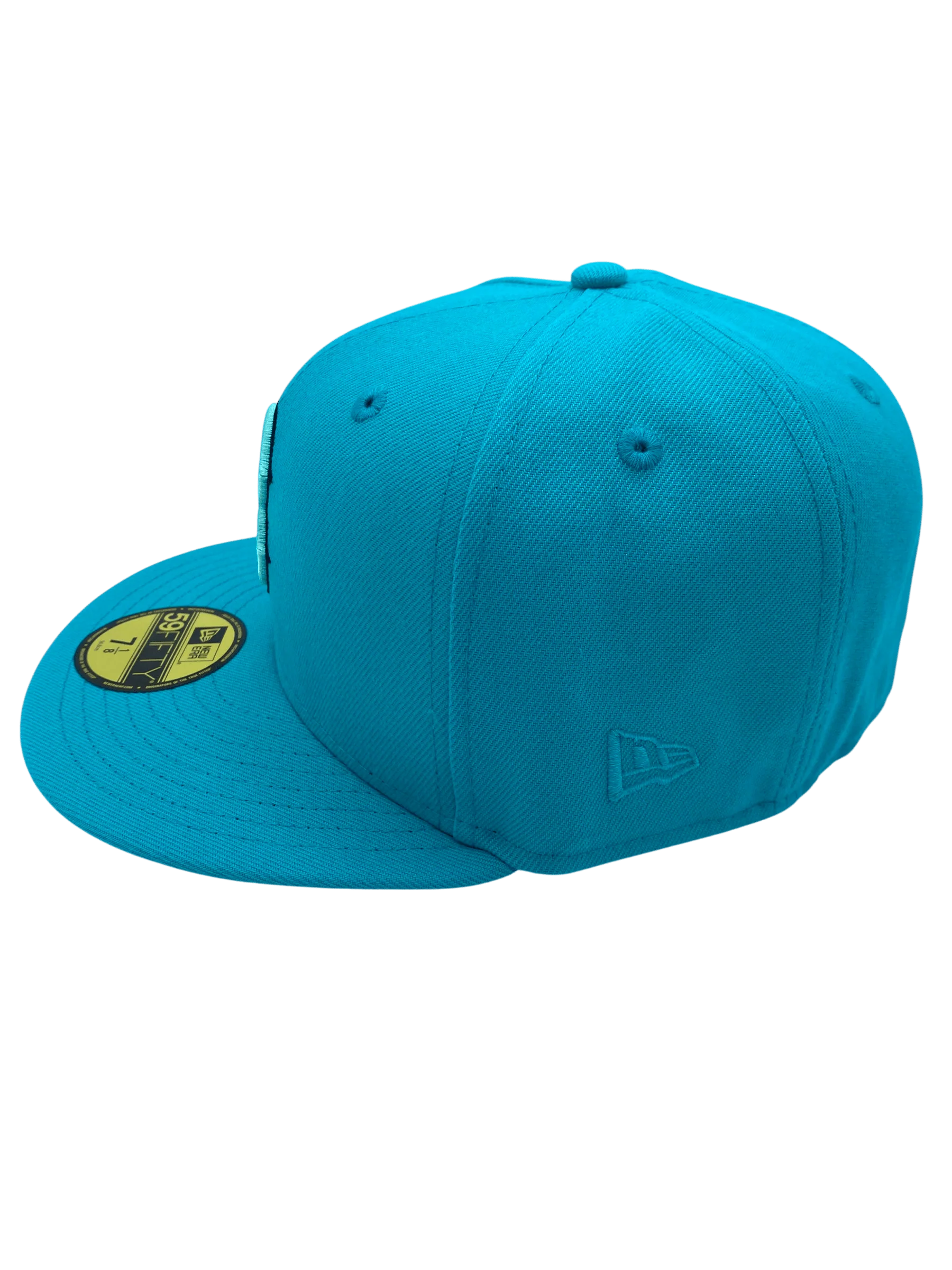 Adult Boston Red Sox New Era Teal BIMO Custom Side Patch 59FIFTY Fitted Hat - Men's - Image 7