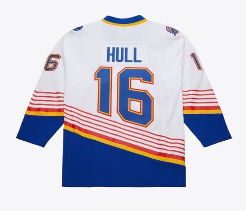 Adult Brett Hull St. Louis Blues Mitchell & Ness 1995 White Jersey - Men's - Image 2