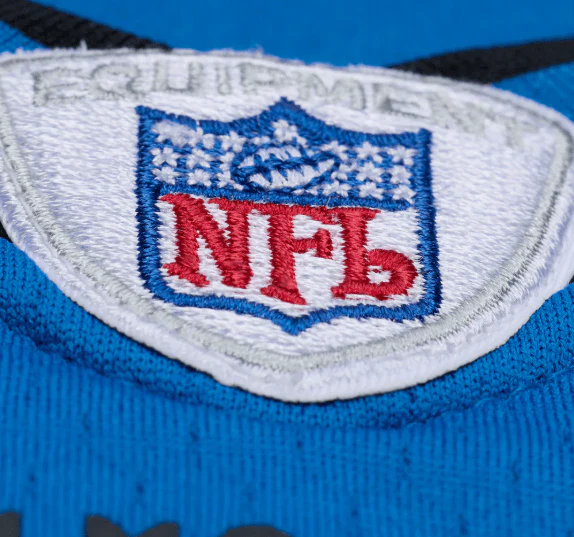 Adult Calvin Johnson Detroit Lions Blue 2007 Mitchell & Ness Throwback Jersey - Men's - Image 4