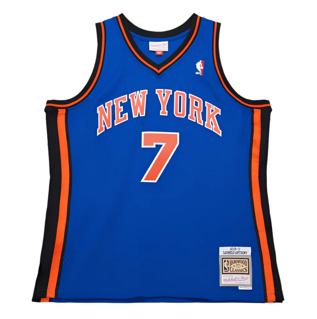 Adult Carmelo Anthony New York Knicks Mitchell & Ness Blue 2010 Throwback Swingman Jersey - Men's - Image 2