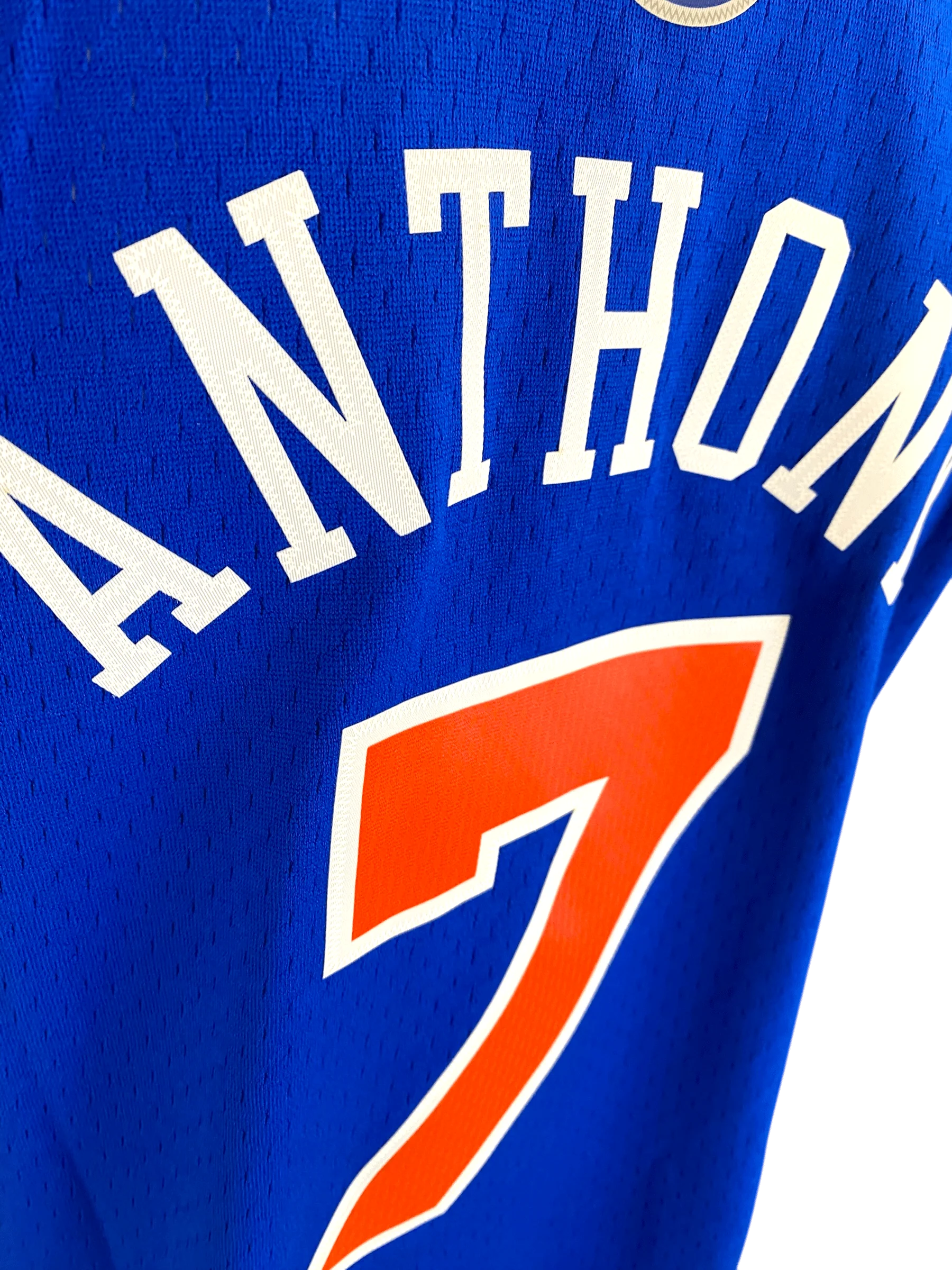 Adult Carmelo Anthony New York Knicks Mitchell & Ness Blue 2010 Throwback Swingman Jersey - Men's - Image 6