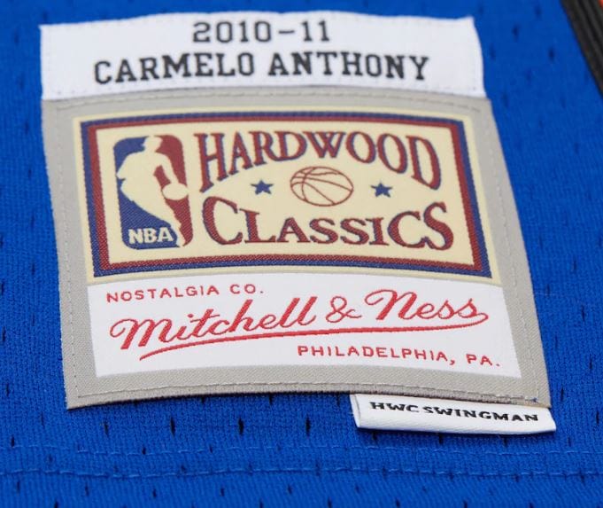 Adult Carmelo Anthony New York Knicks Mitchell & Ness Blue 2010 Throwback Swingman Jersey - Men's - Image 9
