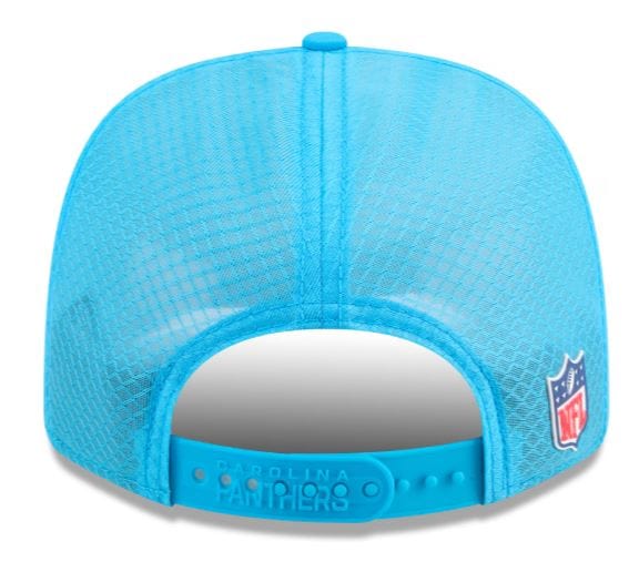 Adult Carolina Panthers New Era Blue 2025 NFL Sideline 9SEVENTY Adjustable Trucker Hat - Men's - Image 2