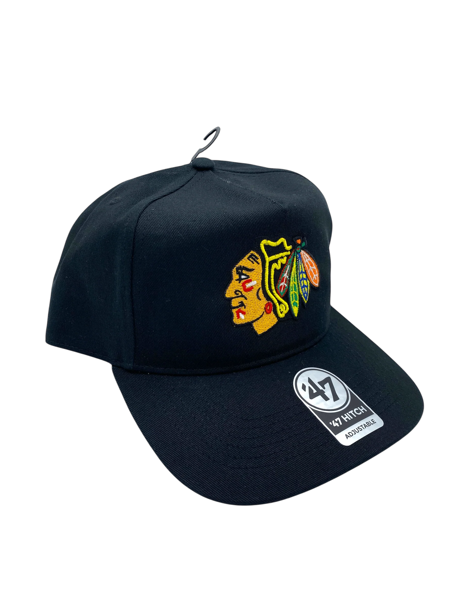 Adult Chicago Blackhawks '47 Black Team Logo Hitch Adjustable Snapback Hat - Men's - Image 4