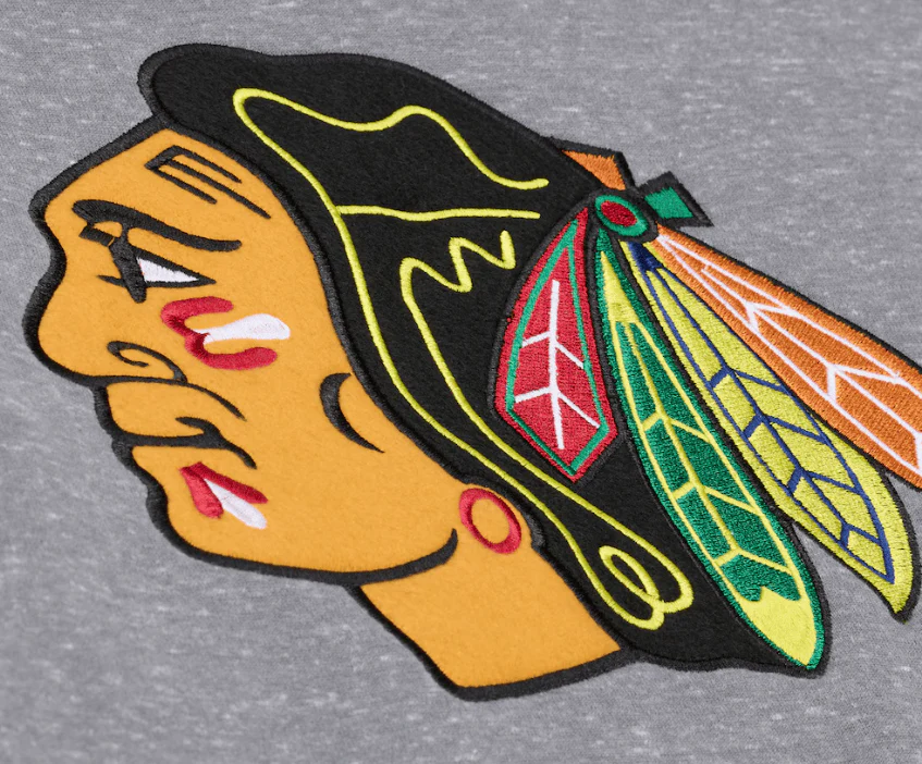 Adult Chicago Blackhawks Mitchell & Ness Gray Winning Streak Fleece Hooded Sweatshirt - Men's - Image 3