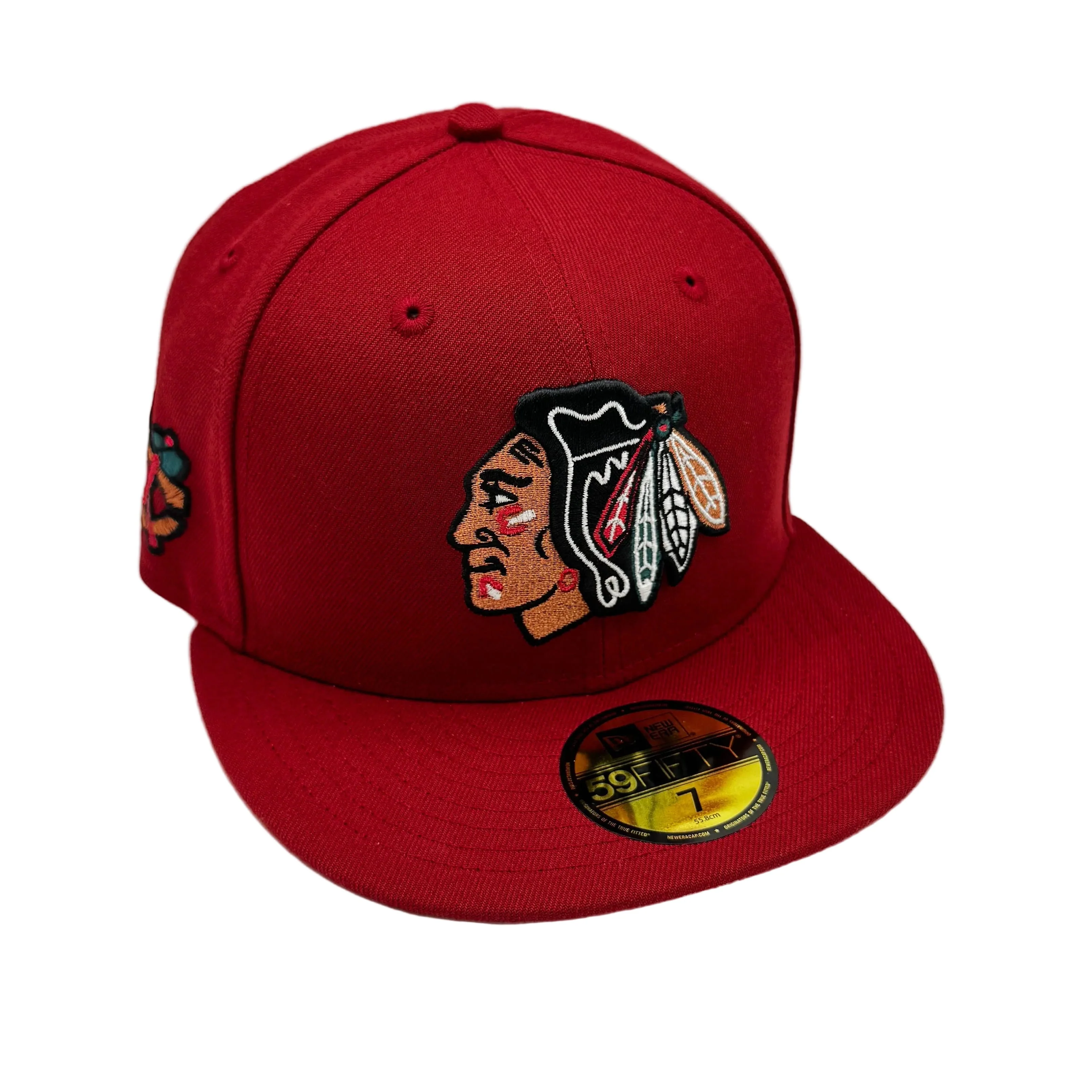 Adult Chicago Blackhawks New Era Burgundy Red Team Pinky Custom 59FIFTY Fitted Hat - Men's