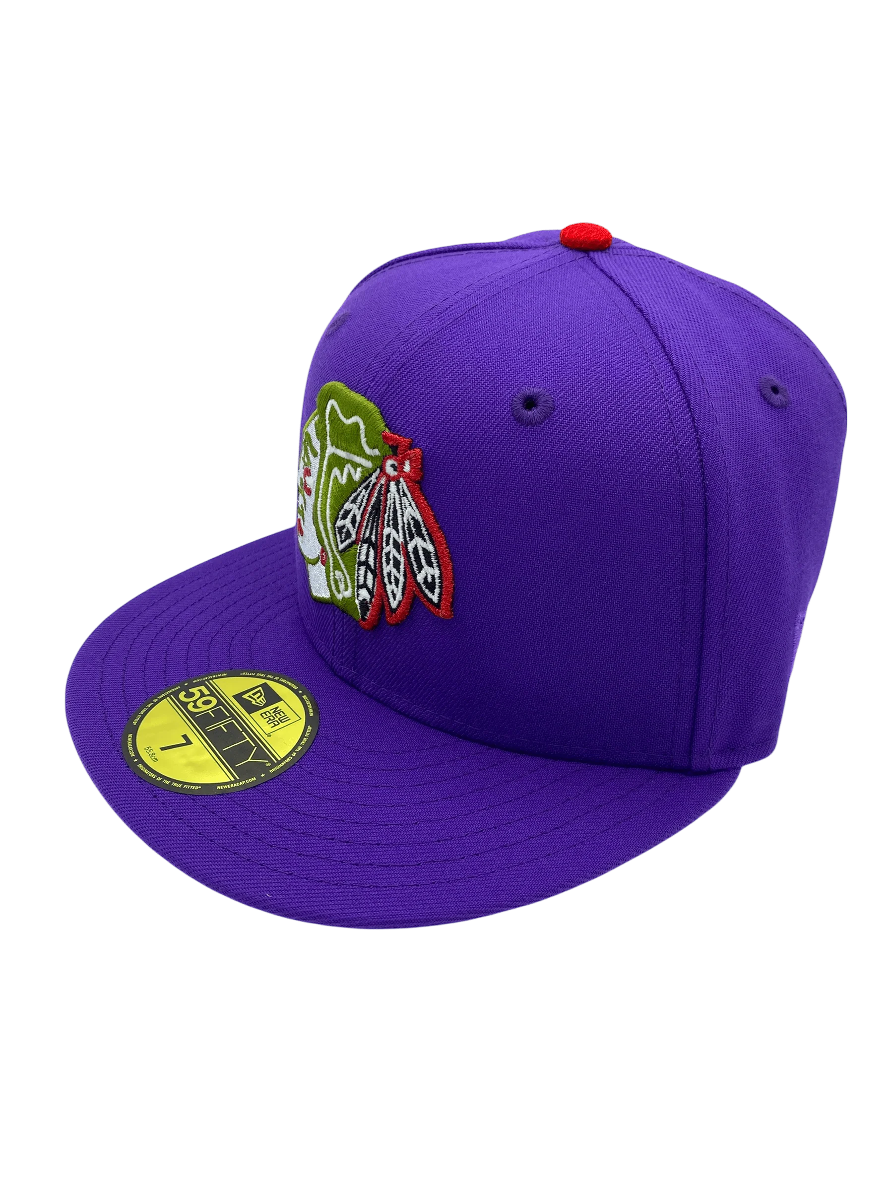 Adult Chicago Blackhawks New Era Purple J Custom 59FIFTY Fitted Hat - Men's - Image 6