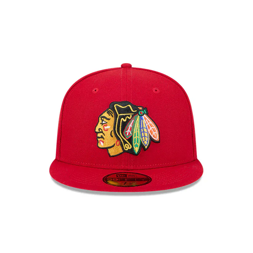 Adult Chicago Blackhawks New Era Red 59FIFTY Fitted Hat - Men's - Image 4