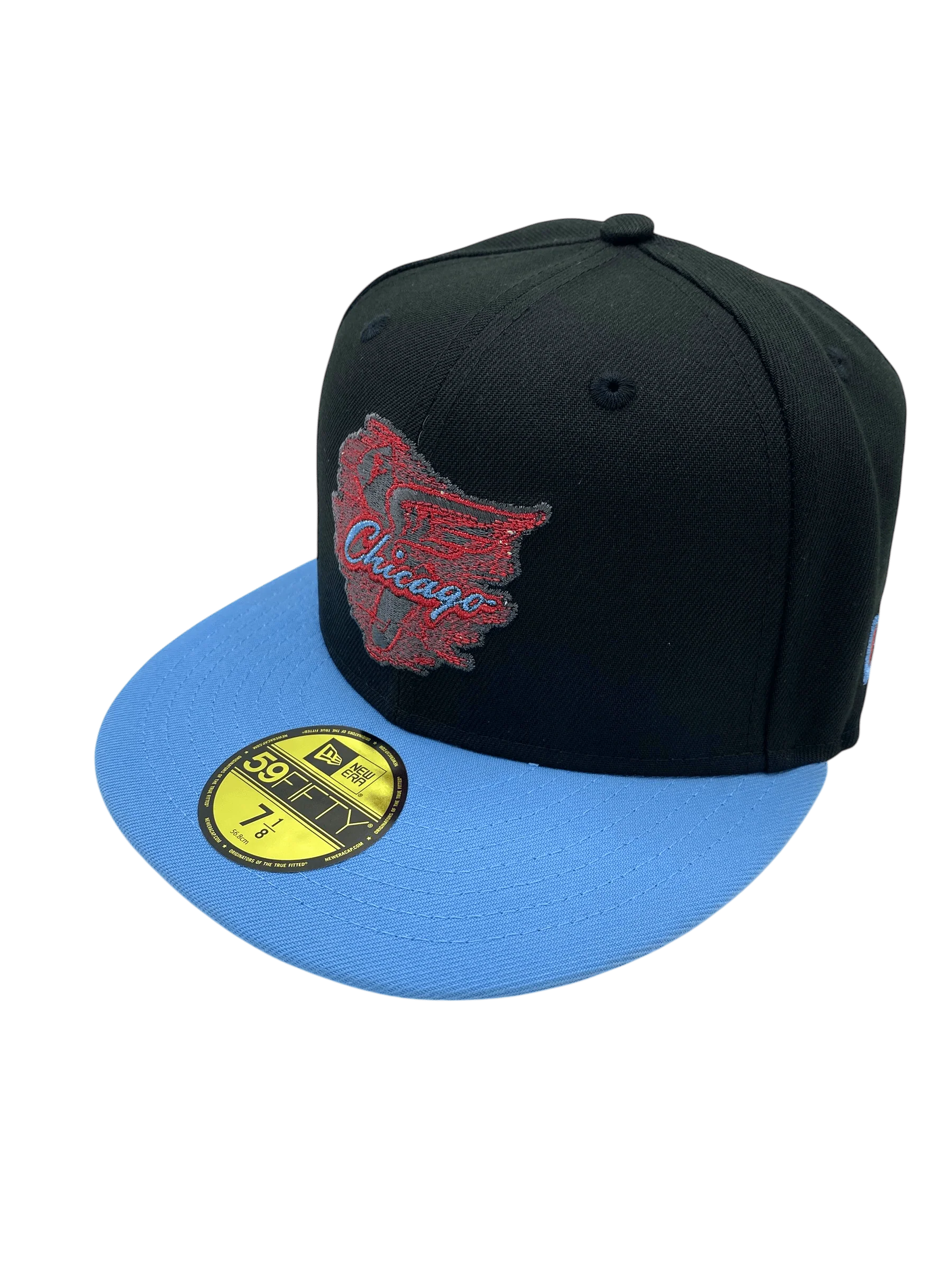 Adult Chicago White Sox New Era Black/Light Blue City Flag Custom Side Patch 59FIFTY Fitted Hat - Men's - Image 6
