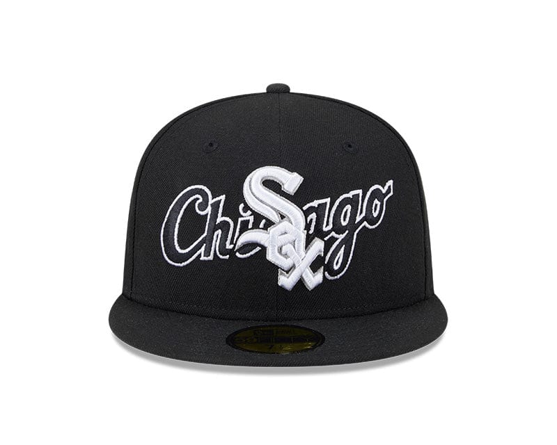 Adult Chicago White Sox New Era Black Overlap 59FIFTY Fitted Hat - Men's - Image 5