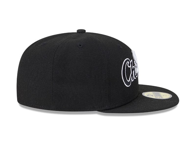 Adult Chicago White Sox New Era Black Overlap 59FIFTY Fitted Hat - Men's - Image 7