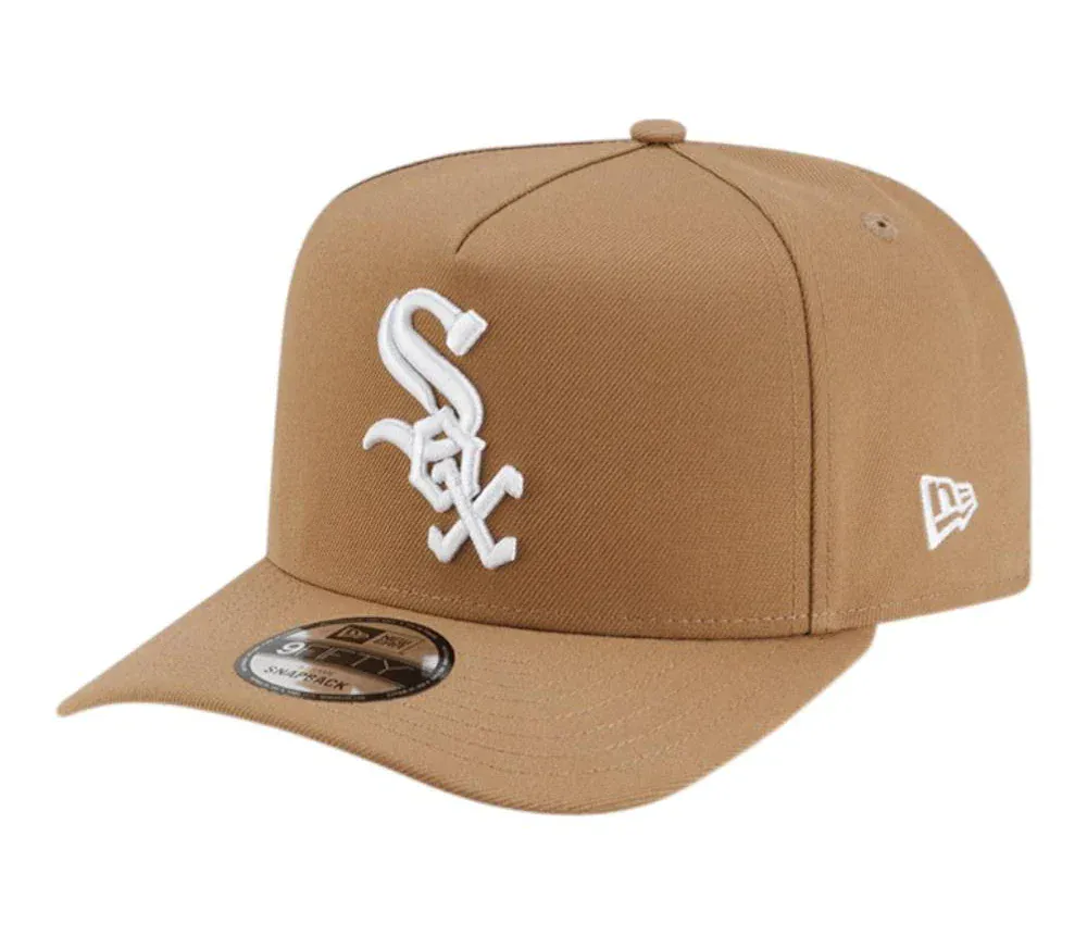 Adult Chicago White Sox New Era Tan/ White Poly A-Frame 9FIFTY Adjustable Snapback Hat - Men's