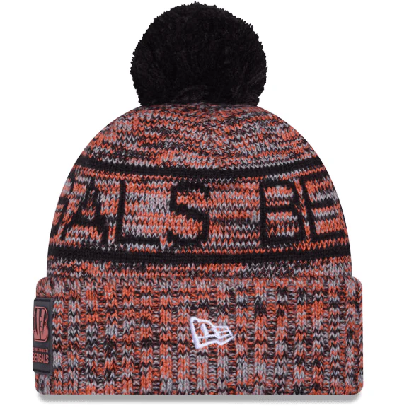 Adult Cincinnati Bengals New Era 2025 Orange Sideline Cuffed Knit Hat With Pom - Men's - Image 3