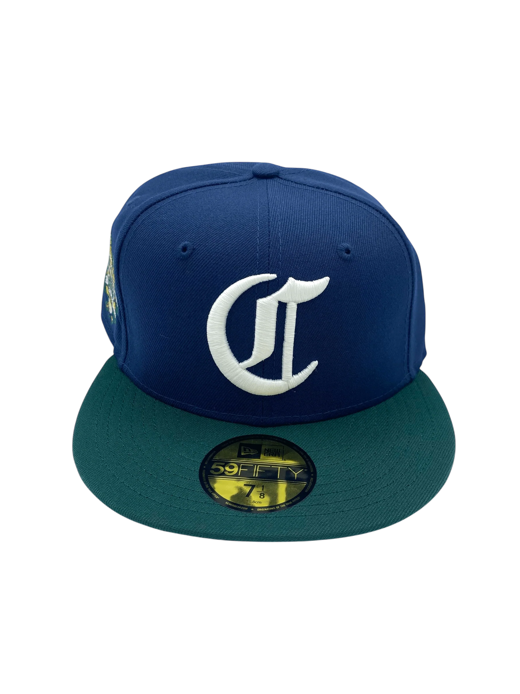 Adult Cincinnati Reds New Era Navy/Green Red Stock Side Patch 59FIFTY Fitted Hat - Men's - Image 4
