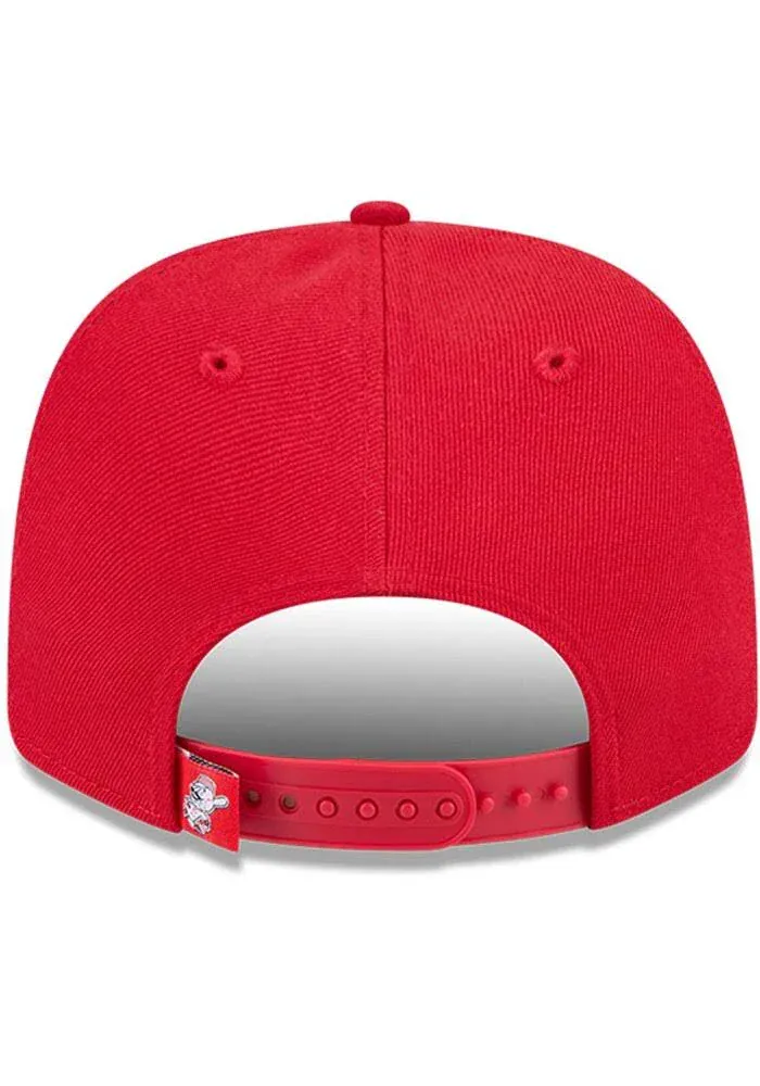 Adult Cincinnati Reds New Era Red Replica Team Logo 9SEVENTY Stretch-Snapback Hat - Men's - Image 4