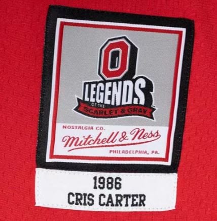 Adult Cris Carter Ohio State Buckeyes Mitchell & Ness 1986 Red Legacy Throwback Jersey - Men's - Image 4