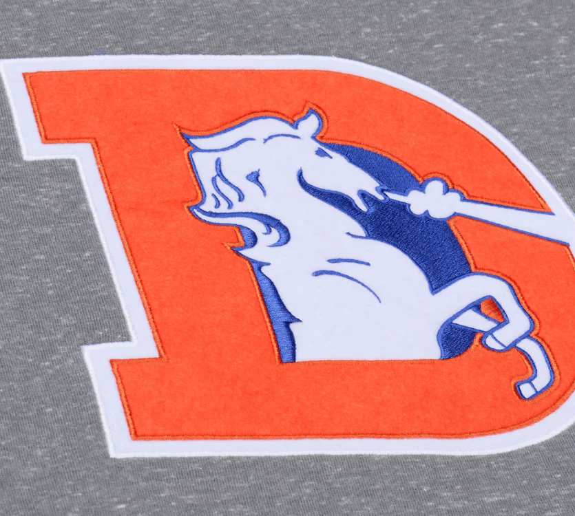 Adult Denver Broncos Mitchell & Ness Gray Winning Streak Fleece Hooded Sweatshirt - Men's - Image 3