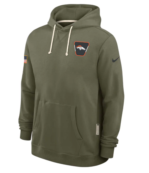 Adult Denver Broncos Nike Olive 2025 Salute to Service Sideline Hooded Sweatshirt - Men's - Image 2