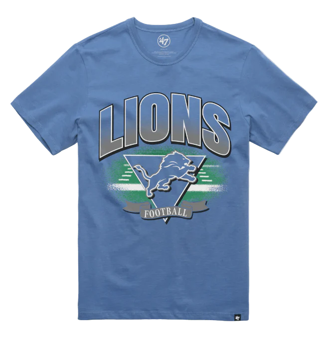 Adult Detroit Lions '47 Brand Blue Arena Fade Franklin T Shirt - Men's